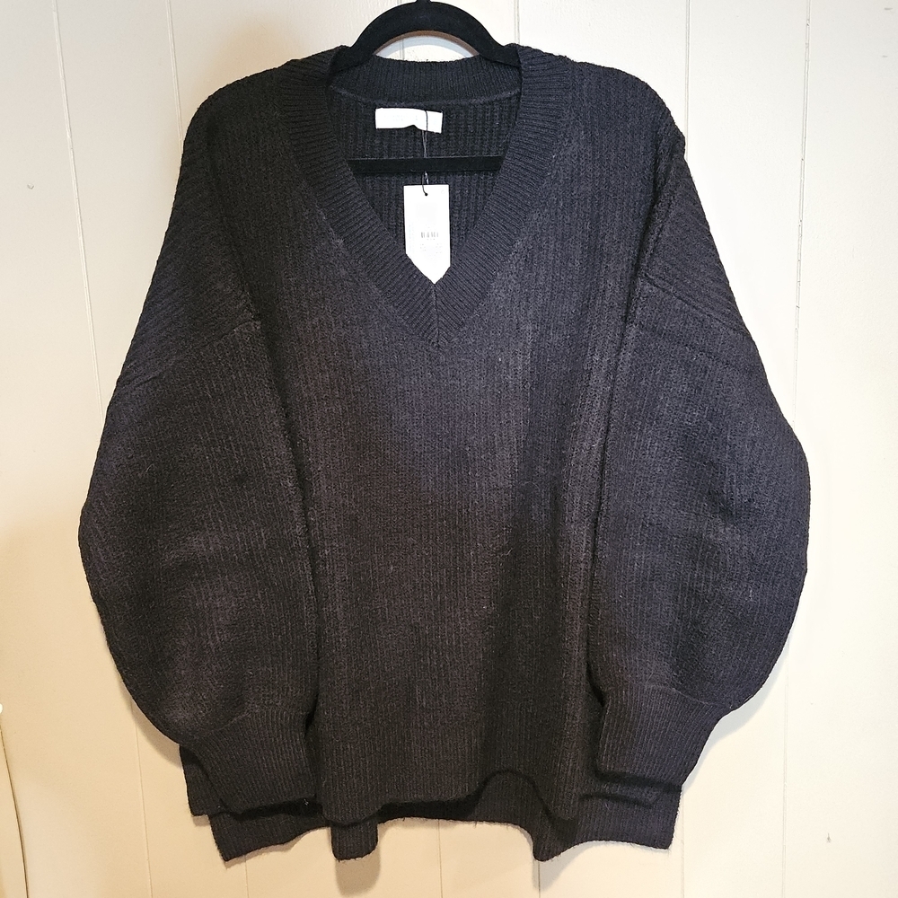 Primark Black Oversized V-Neck Sweater Women’s Size L
